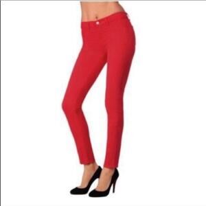 J Brand Bright Red Skinny Leg Ankle Jeans